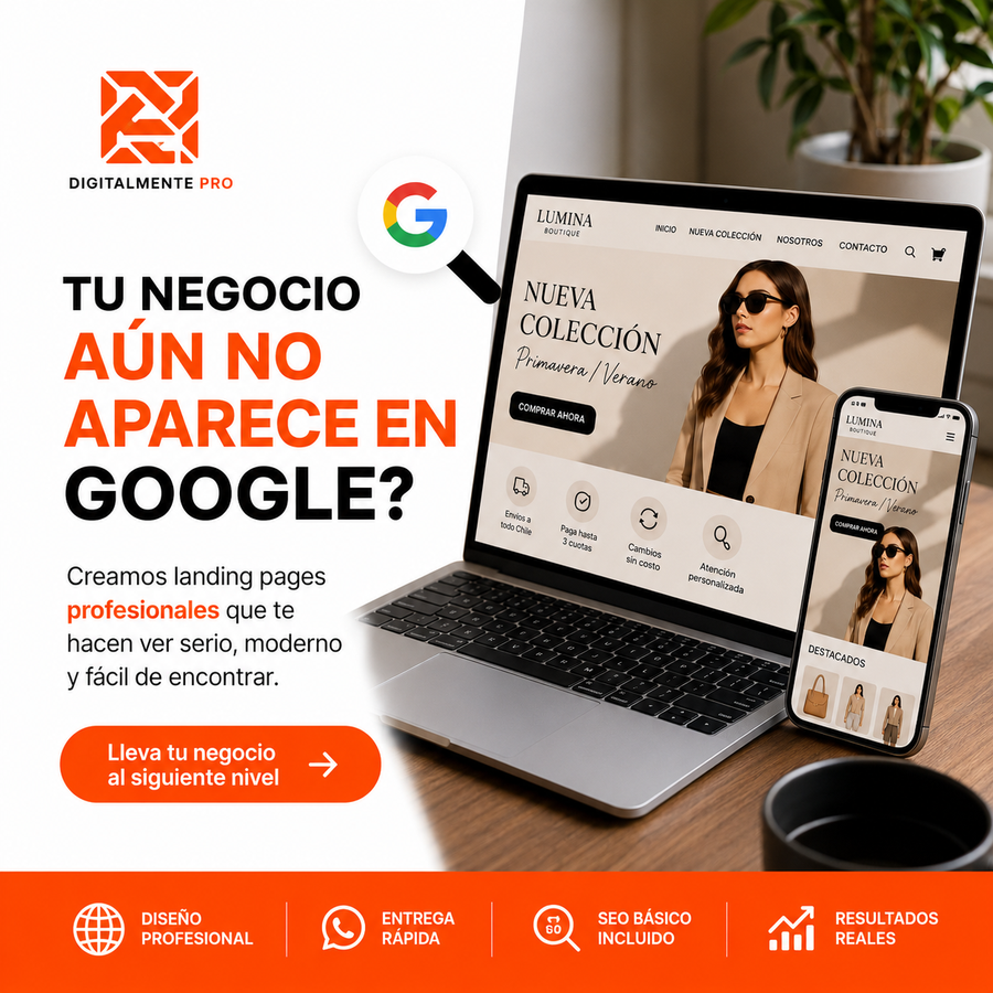 Digitalmente Pro – Landing page profesional desde $79.900 + IVA