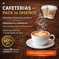 Cafeterias – Listas para Publicar, pack incluye 10 plantillas