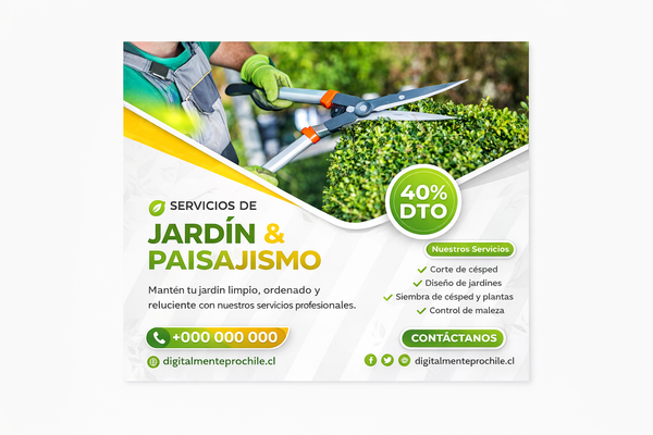 Jardineria – Listas para Publicar, pack incluye 10 plantillas