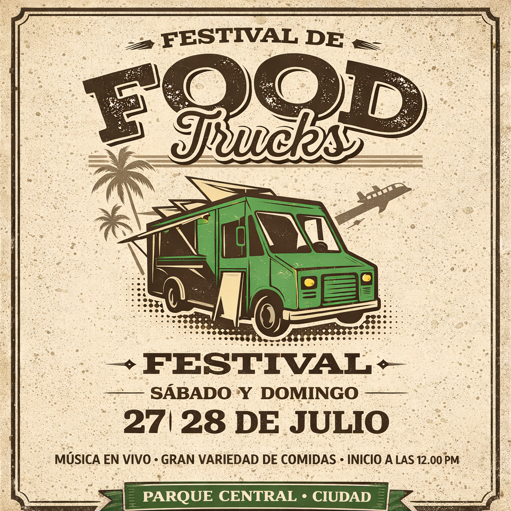 Food truck – Listas para Publicar, pack incluye 10 plantillas