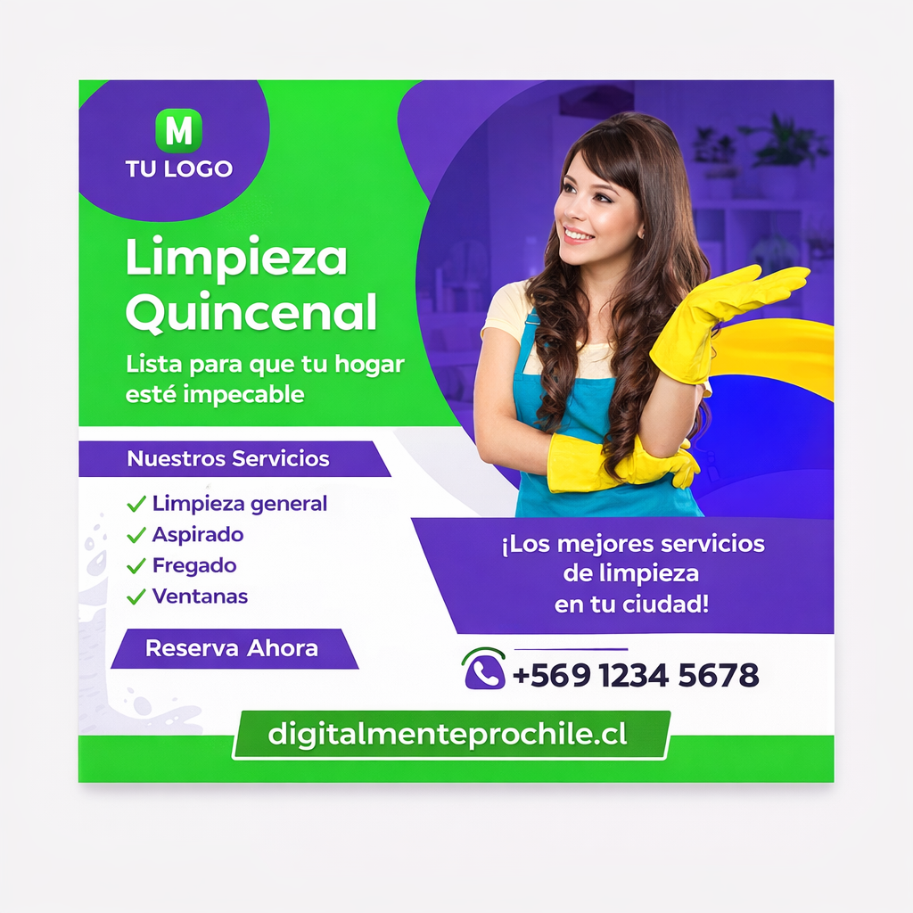 Servicios de limpieza – Listas para Publicar, pack incluye 10 plantillas